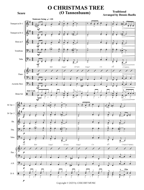 O Christmas Tree ( O Tannenbaum) - Brass Quintet -  Intermediate Level (Arr. Dennis Ruello) - Traditional (Brass Ensemble)