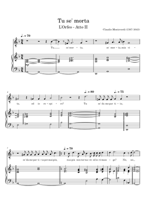 L'Orfeo, Prologo e Atto Primo – Claudio Monteverdi Sheet Music for