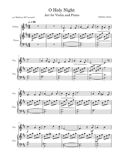 O Holy Night – Violin and Piano