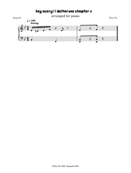 HEY EVERY ! | Deltarune Chapter 2 (Piano Arrangement)