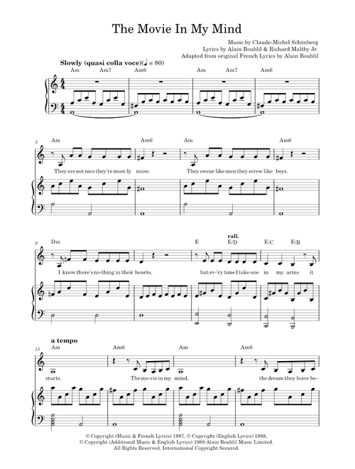 The Movie In My Mind (from Miss Saigon) - Claude-Michel Schonberg, Miss Saigon Musical (Piano-Vocal-Guitar (Piano Accompaniment))