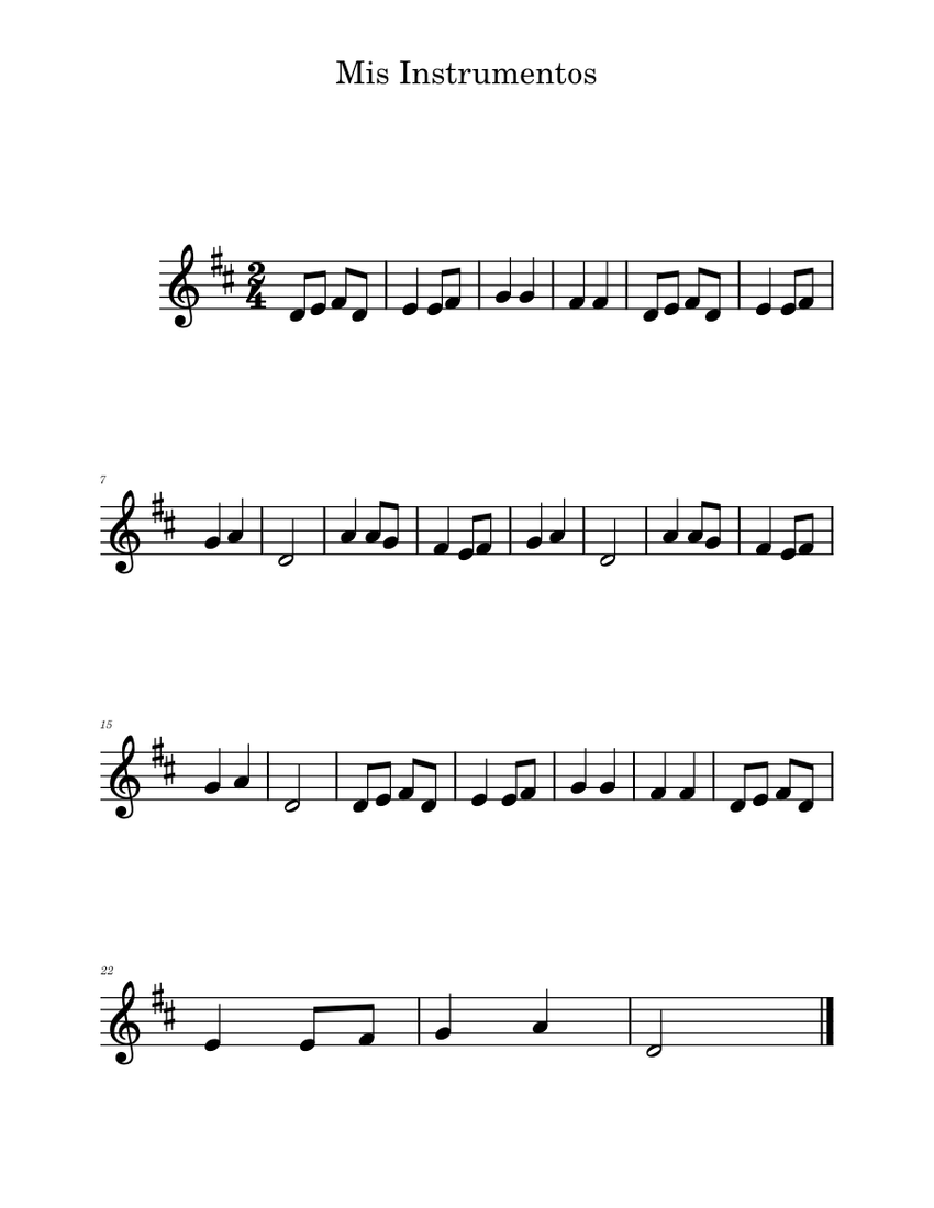 Mis Instrumentos Sheet Music for Piano (Solo) easy | MuseScore.com