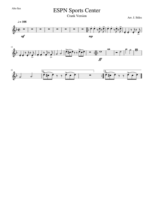 ESPN Sports Center Alto Sax