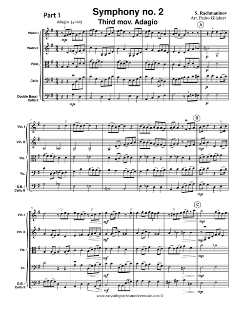 Rachmaninov symphony 2 third mov. for easy string orchestra (Arr. Pedro Gilabert) - S. Racmaninov (Orchestra)