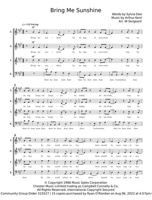 Bring Me Sunshine - Arthur Kent and Sylvia Dee