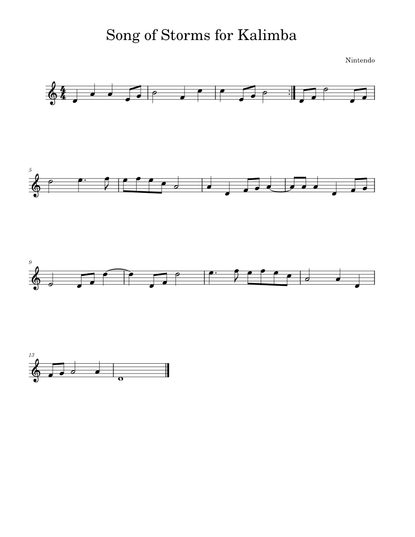 Song of Storms Koji Kondo Sheet music for Piano (Solo)