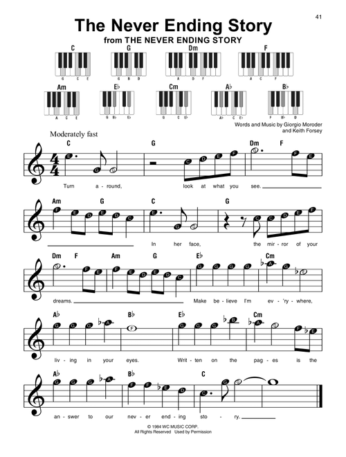 The Never Ending Story - Limahl (Super Easy Piano)