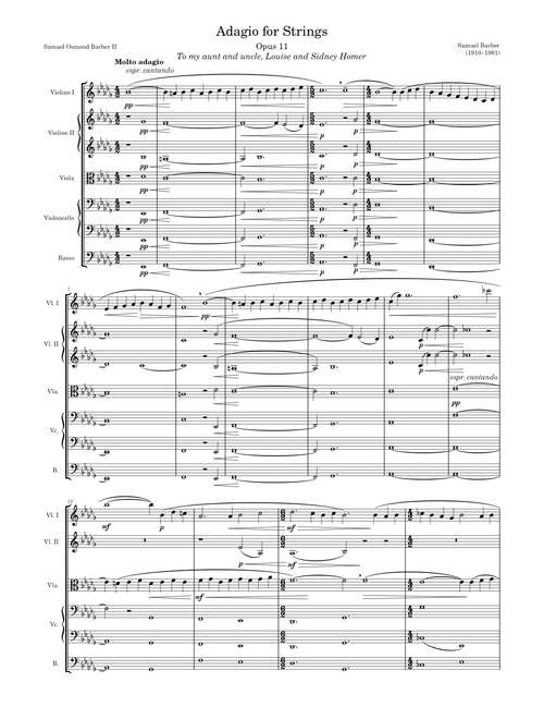 Adagio for Strings – Barber