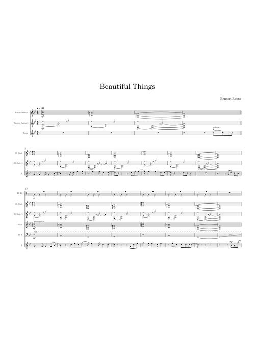 Beautiful Things - Benson Boone [Transcription]
