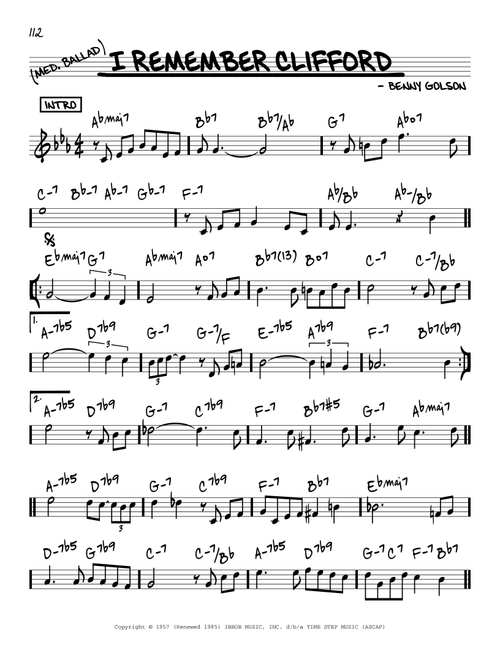 I Remember Clifford - Benny Golson (Real Book - Melody-Chords)