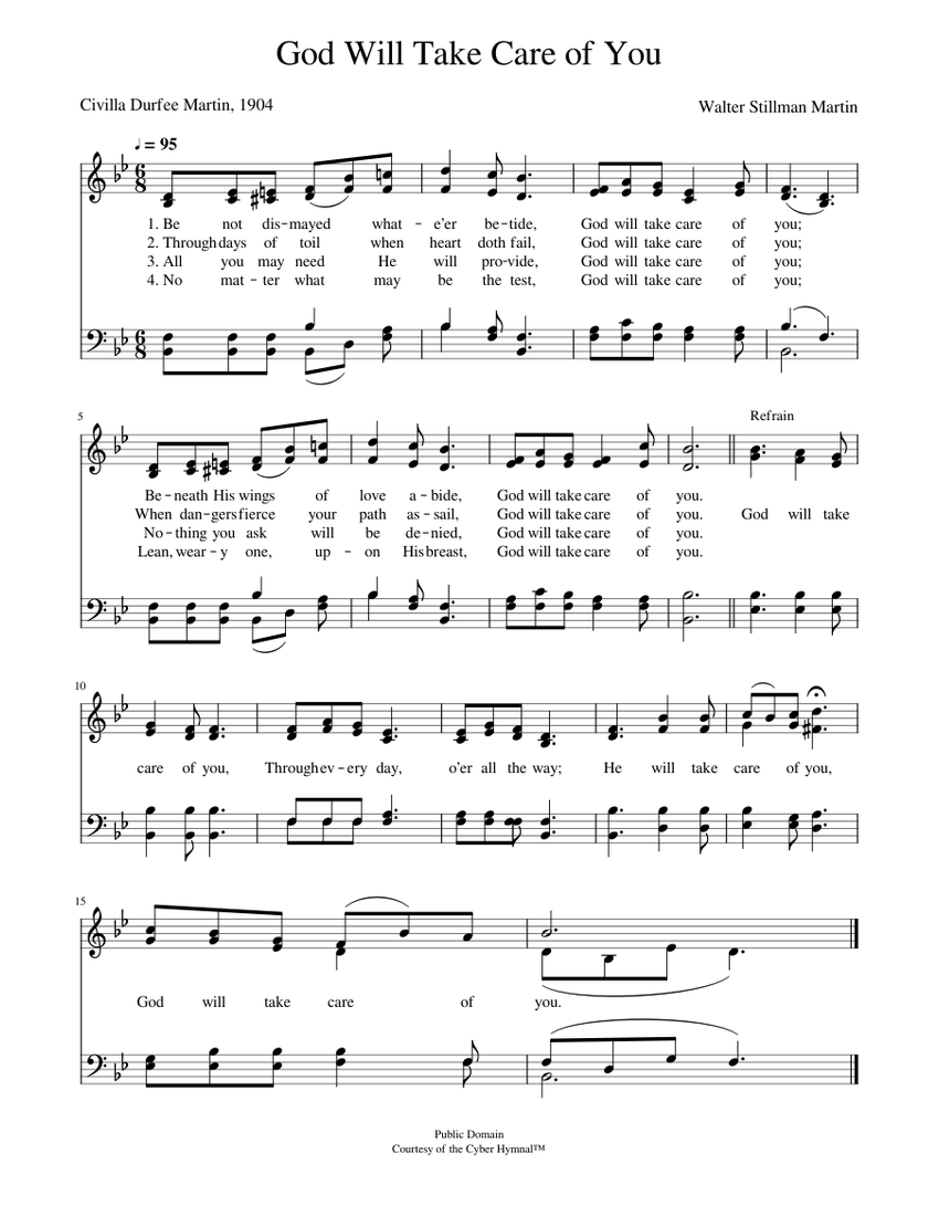 God Will Take Care Of You martin W Stillman Martin Sheet Music For god-will-take-care-of-you-martin-w-stillman-martin-sheet-music-for