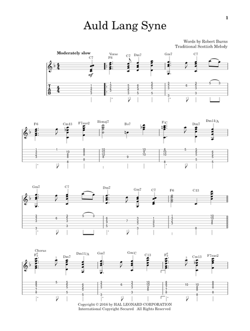 Auld Lang Syne - Robert Burns (Solo Guitar)