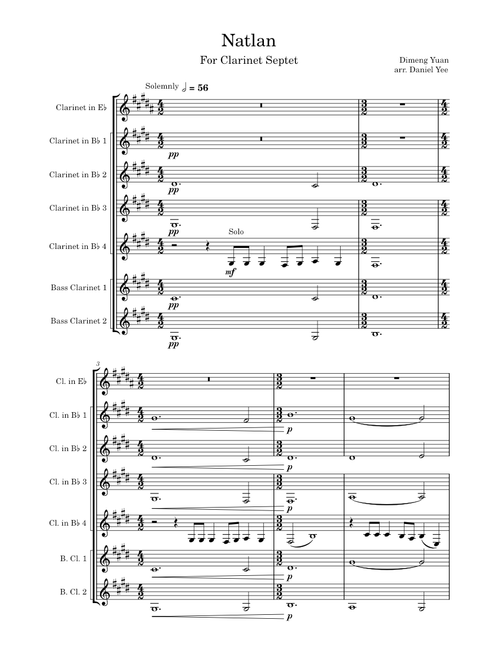 Natlan for Clarinet Septet