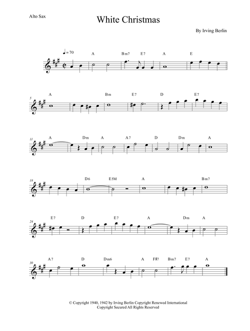 White Christmas (Arr. Leo Silva) - Taylor Swift, Garth Brooks, Rascal Flatts (Alto Sax Solo)