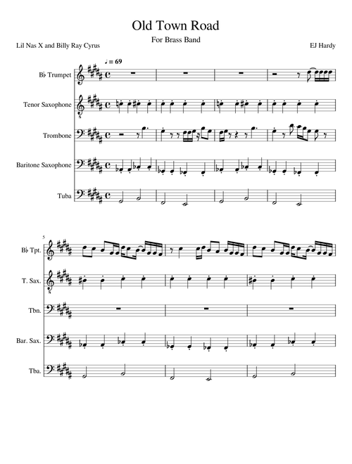 Old Town Road For Brass Band