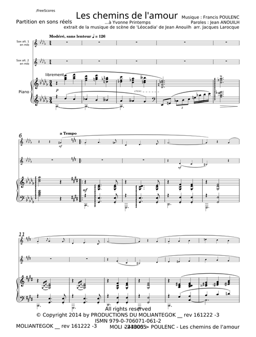 Les chemins de l'amour - Francis Poulenc