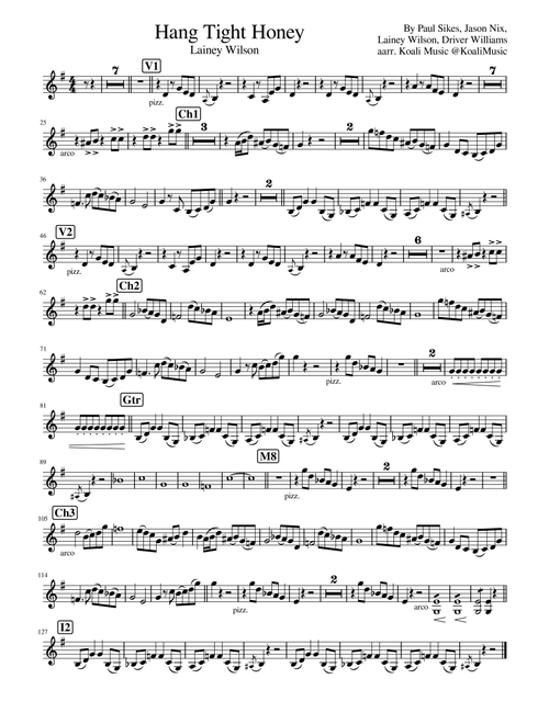 Hang Tight Honey (Arr. KoaliMusic) - Lainey Wilson (Violin Solo)
