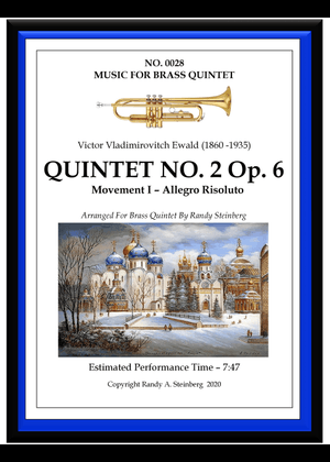 Brass Quintet No.1, Op.5 – Victor Ewald Sheet Music for Trombone
