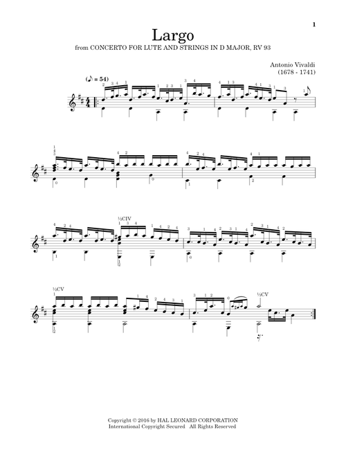 Largo - Antonio Vivaldi (Solo Guitar)