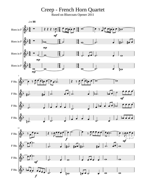 Creep - French Horn Quartet
