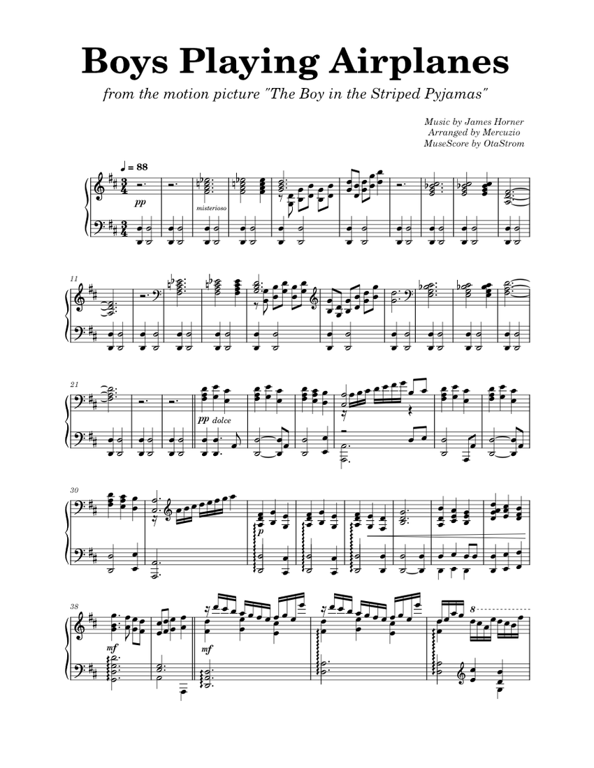 The Boy in the Striped Pyjamas Boys Playing Airplanes James Horner