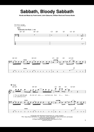 Sabbath Bloody Sabbath - Black Sabbath Sheet Music with Chords for