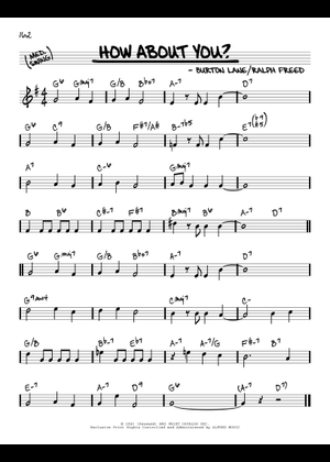 ボーカル　ビッグバンド譜面：HOW ABOUT YOU? Play Official version of How about You Sheet Music by Burton Lane