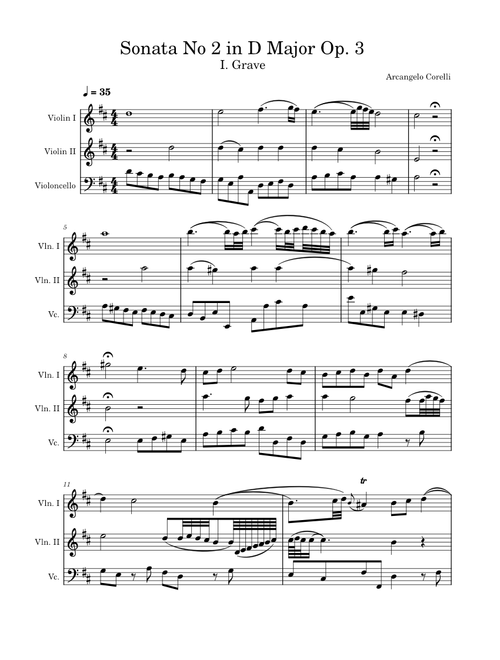 Sonata da chiesa in D major, Op. 3, No. 2 – Arcangelo Corelli