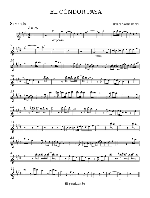 EL CÓNDOR PASA - PARA SAXO ALTO – xtgroherd