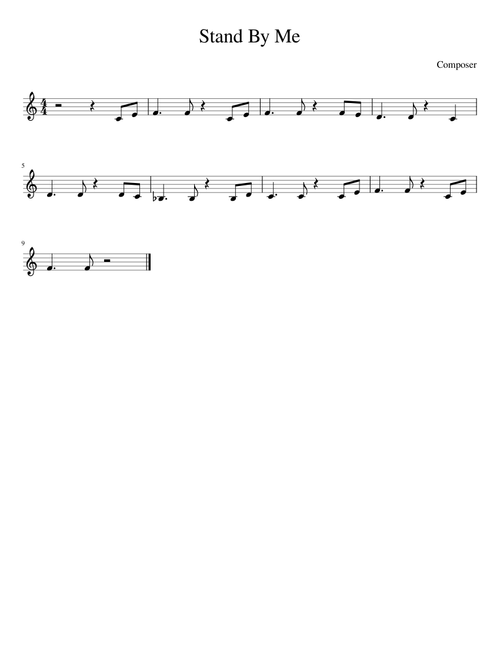 Stand By Me  easy piano