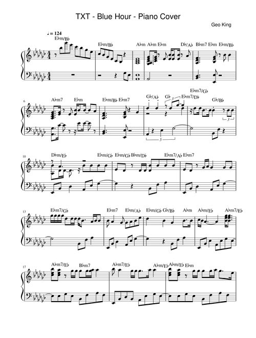 Blue Hour (Dance Break Version) (Arr. Gregory King) - Tomorrow X Together / Txt (Easy Piano)