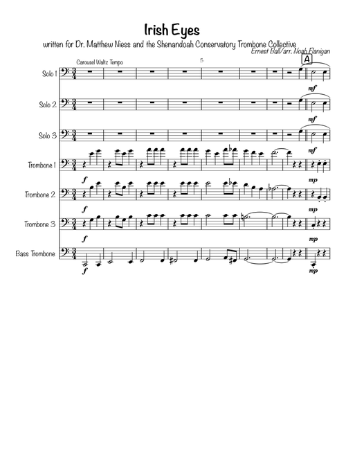 Irish Eyes (Arr. Noah Flanigan) - Ernest Ball (Brass Ensemble)