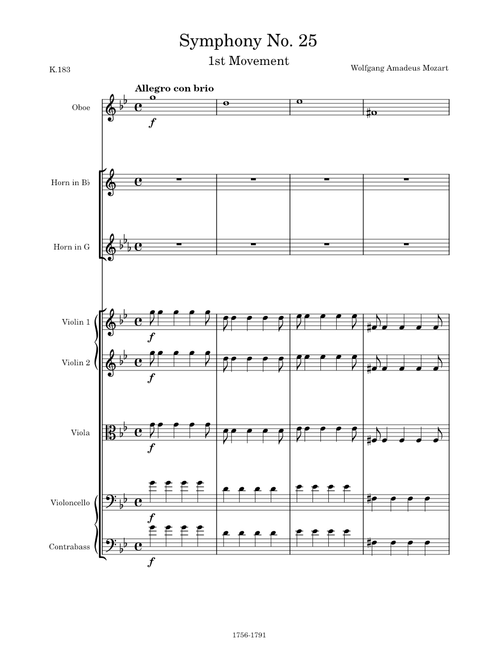 Symphony No. 25 in G Minor, K.183, 1st Movement (Allegro con brio) – Wolfgang Amadeus Mozart