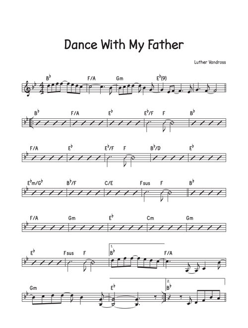 Dance With My Father (Arr. David M Fagnant) - Luther Vandross (Piano-Vocal-Guitar)
