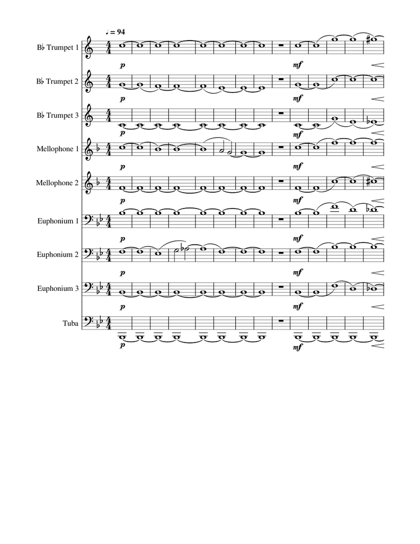 DCI Warm Up Sheet music for Euphonium, Tuba, Mellophone, Trumpet in b