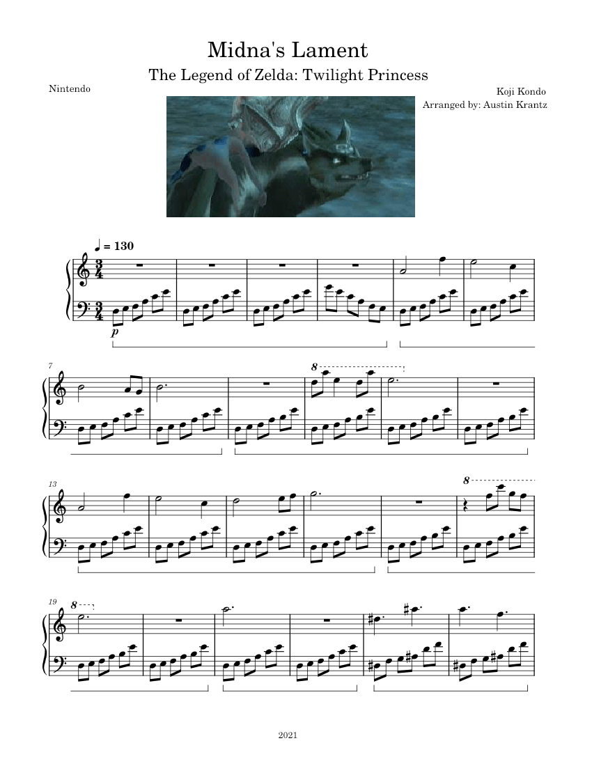 Midna's Lament Sheet music for Piano (Solo)