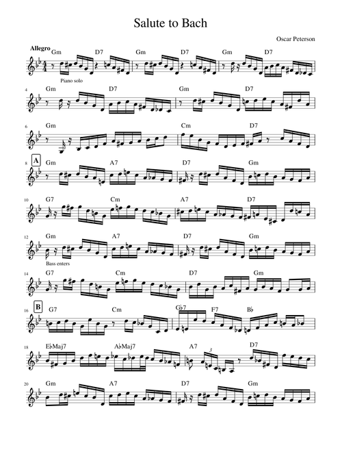 Oscar Peterson - Salute to Bach - Allegro