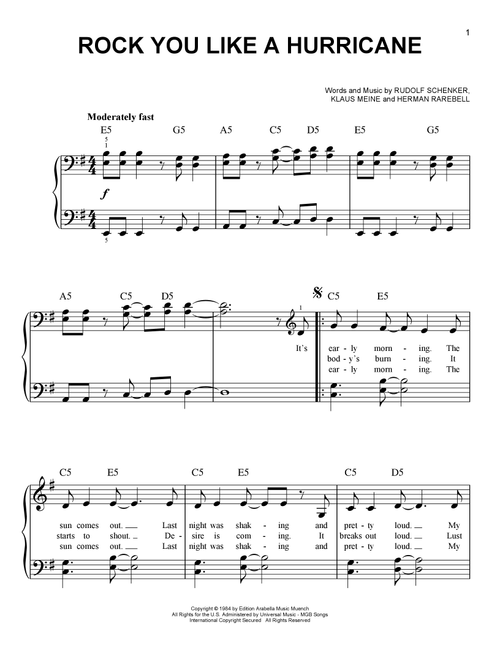 Rock You Like A Hurricane - Scorpions (Easy Piano)