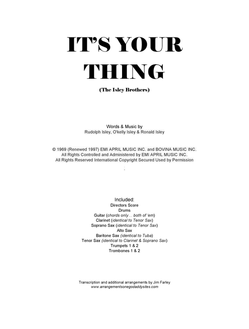 It's Your Thing (Arr. Jim Farley) - Salt-N-Pepa (Large Ensemble)