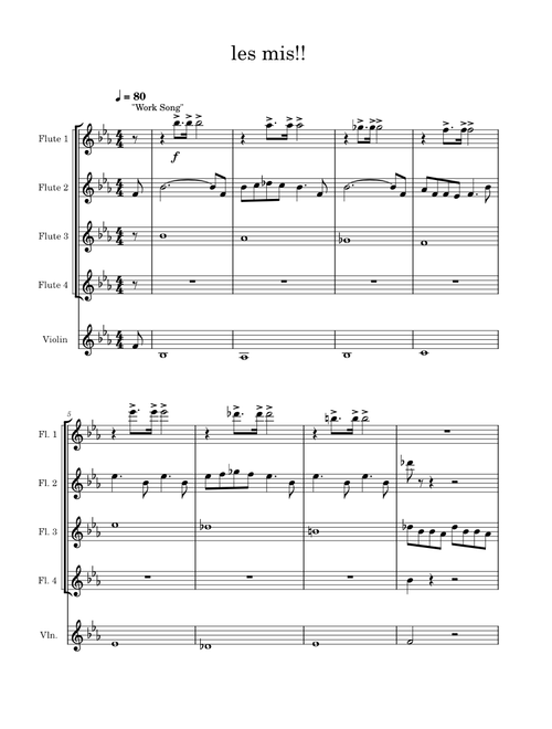 Les Misérables  – Claude-Michel Schonberg Les Misérables Medley - Flute Ensemble