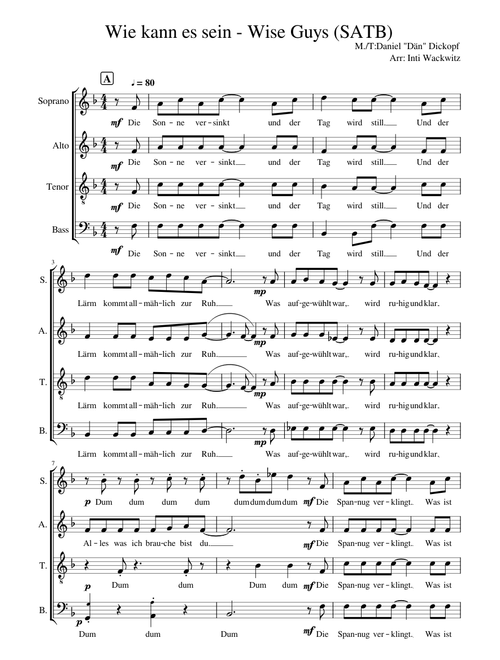 Wie kann es sein - Wise Guys (SATB)