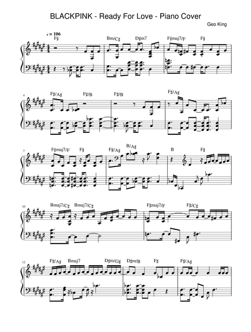 Ready For Love (Arr. Gregory King) - BLACKPINK (Easy Piano)