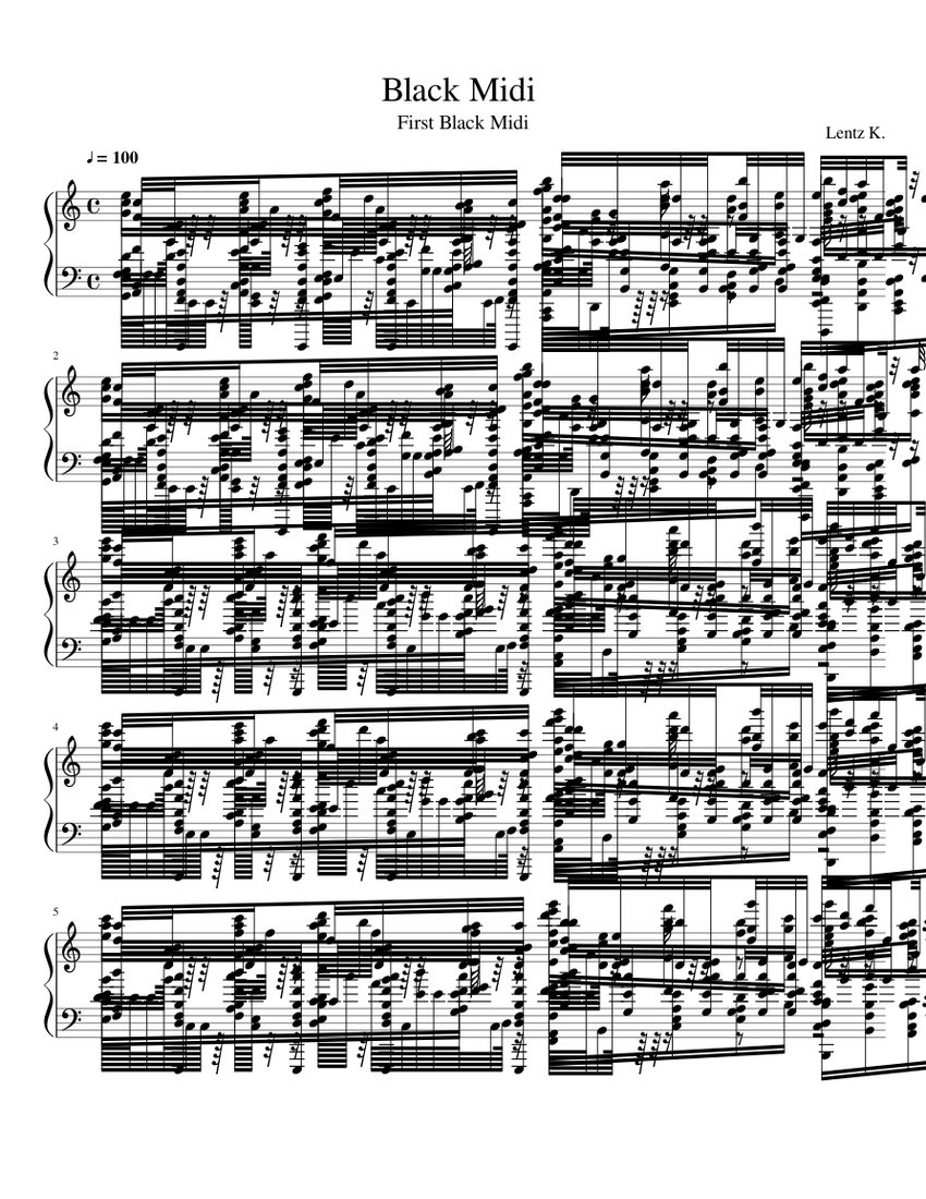Black MIDI Sheet music for Piano (Solo)