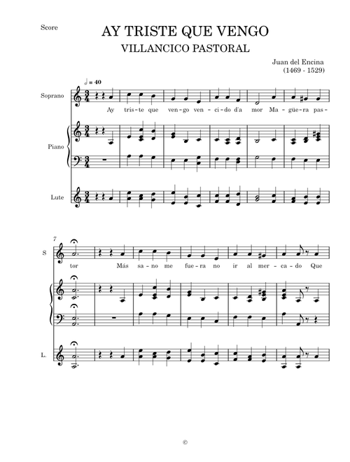 Ay triste que vengo  – Juan del Encina