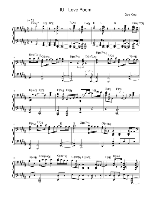 Love Poem (Arr. Gregory King) - Iu (Easy Piano)
