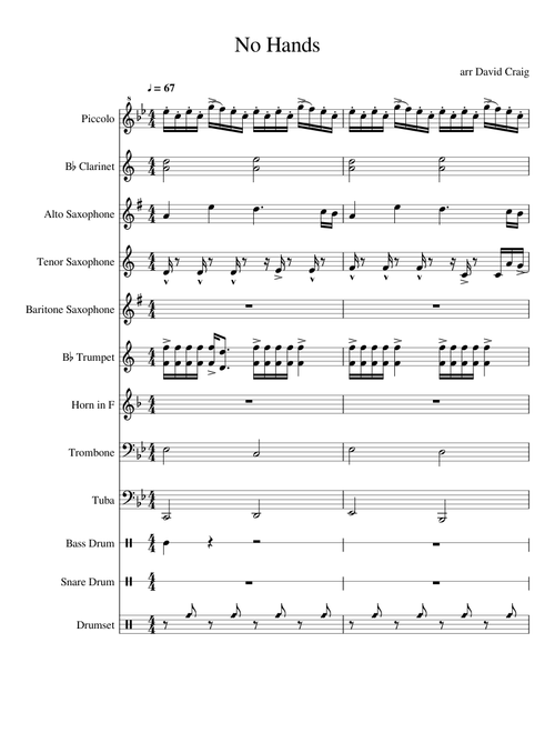 No Hands (pep band score)