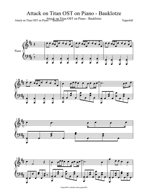 Bauklotze/Armored Titan Theme - Attack on Titan