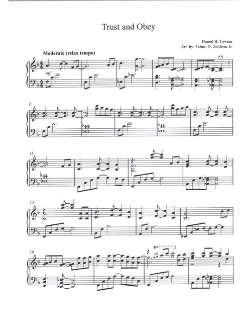 Trust and Obey (Arr. Telmo D. Zaldivar Jr.) - Daniel B. Towner (Piano Solo)