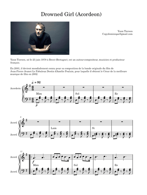 Drowned Girl – Yann Tiersen