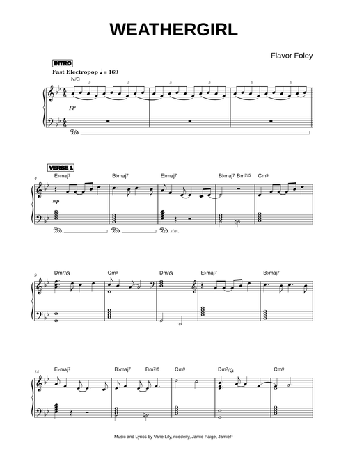 Weathergirl - Flavor Foley (Piano)
